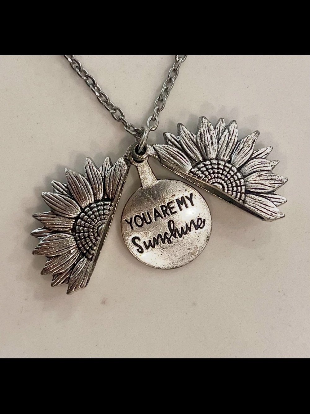 Necklace’You Are My Sunshine’ Sunflower Pendant Necklace - with music box!